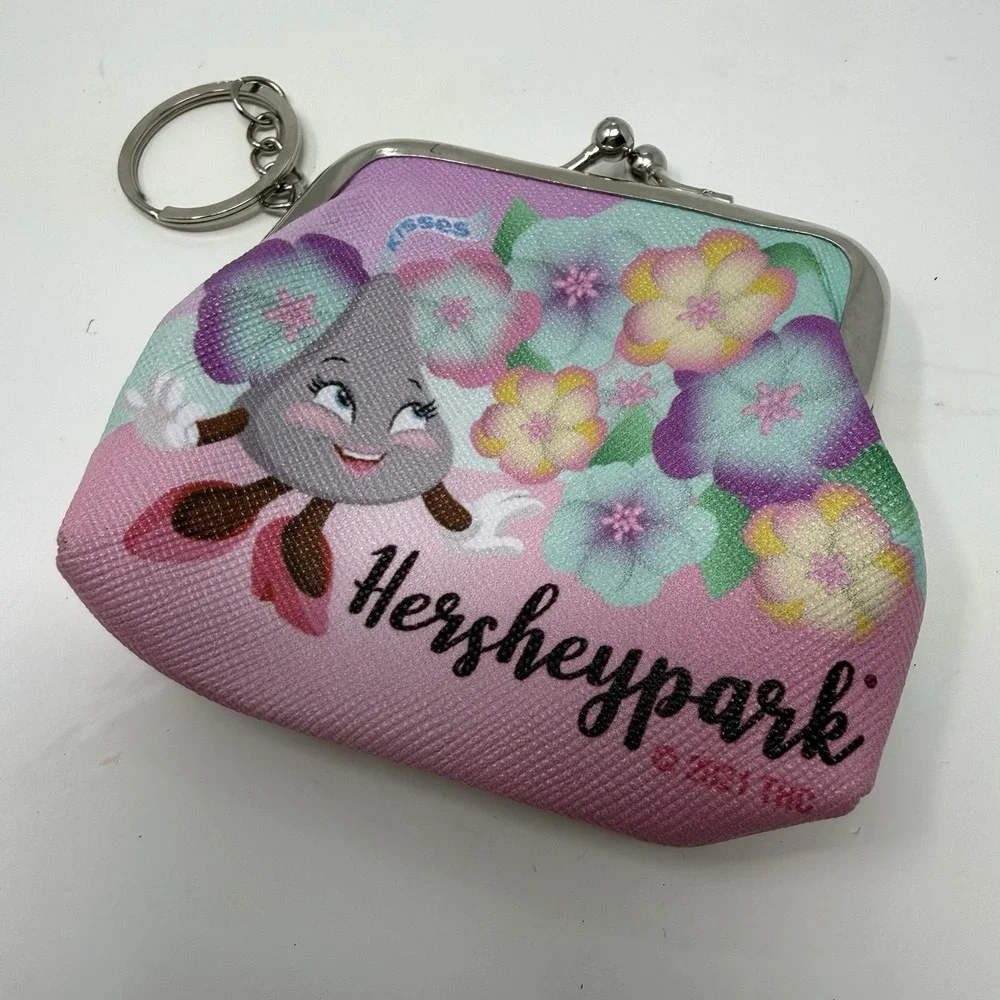 Hersheys Kiss Hersheypark Keyring Mascot Keychain Mini Coin Purse Kiss Lock 2021